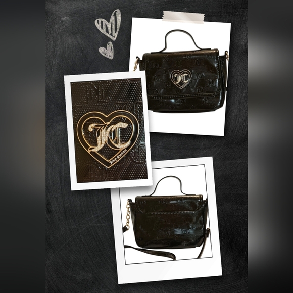 Juicy Couture Handbags - Juicy Couture Black Crossbody Bag with Gold Chain